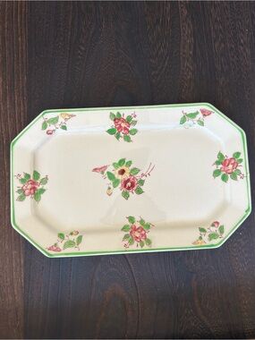 Vintage Moriyama Hand Painted Japan Floral Serving Tray Platter